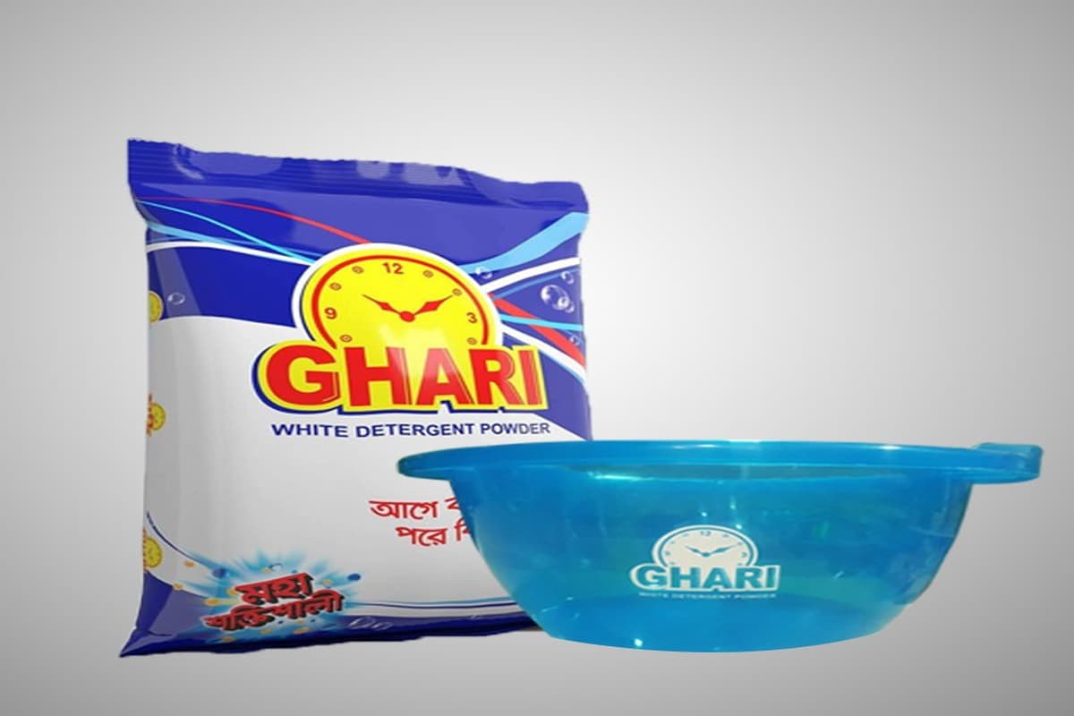  1 kg Ghari Detergent Powder; High Cleaning Strength Bacteria Tenacious Stains Remover 