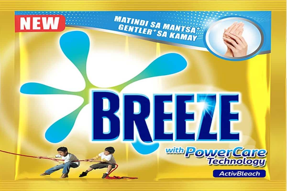  Breeze Detergent Powder; Using Less Water Removing Dirt Bacteria Stains 